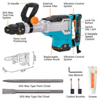 1700W 25 Pound SDS Max Heavy Duty Electric Demolition Jack Hammer 65H 14 Amp Corded Concrete Breaker