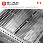 Portable tabletop 2 burner gas grill stainless steel barbecue with foldable legs for outdoor camping