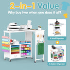 360 Craft Cart 26 Vinyl Storage and Pegboards Rolling Organizer Compatible with Heat Press and Cutting Machine