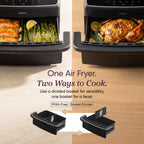 TWINFRY 9 QT Double Air Fryer with Removable Divider PFAS Free Ceramic Coating for Family Meals
