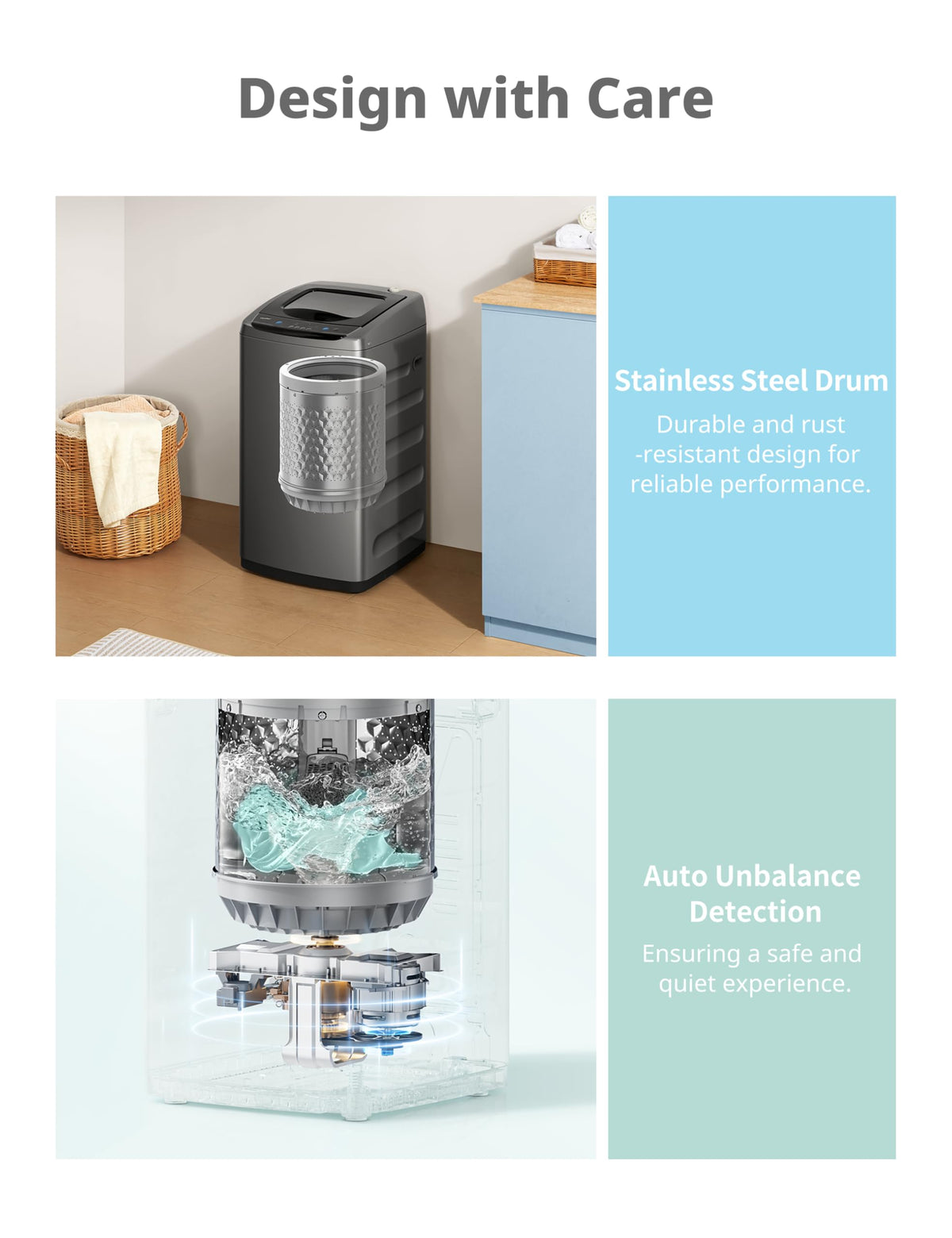 Portable Washing Machine 0.9 cu ft Compact Washer with LED Display for Apartments Dorms and RVs