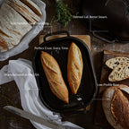 Cast iron loaf pan with lid artisan sourdough homemade bread baking preseasoned heavy duty oven safe