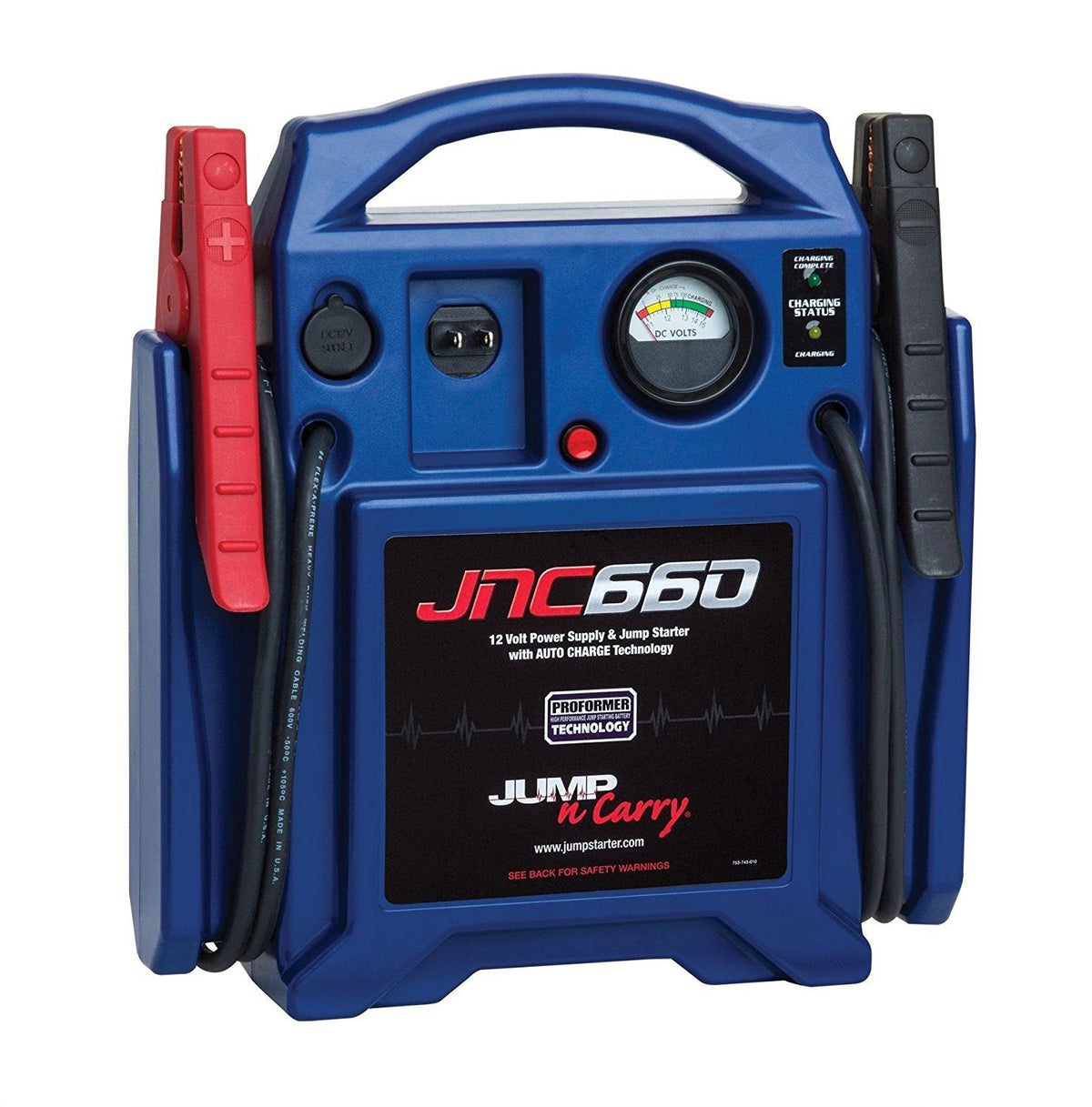 JNC660 1700 Peak Amp 12 Volt Jump Starter Blue Portable Power Booster for Car Truck SUV Emergency