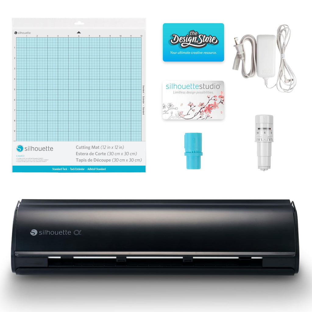 Cameo 5 Alpha Smart Cutting Machine Print and Cut Quiet AutoBlade Studio Software Cutting Mat Matte Black