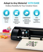 Cameo 5 Alpha Smart Cutting Machine Print and Cut Quiet AutoBlade Studio Software Cutting Mat Matte Black
