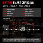 25A Pro+ Battery Charger 6V 12V Automatic Maintainer Engine Start Desulfator Repair for Lead Acid AGM LiFePO4