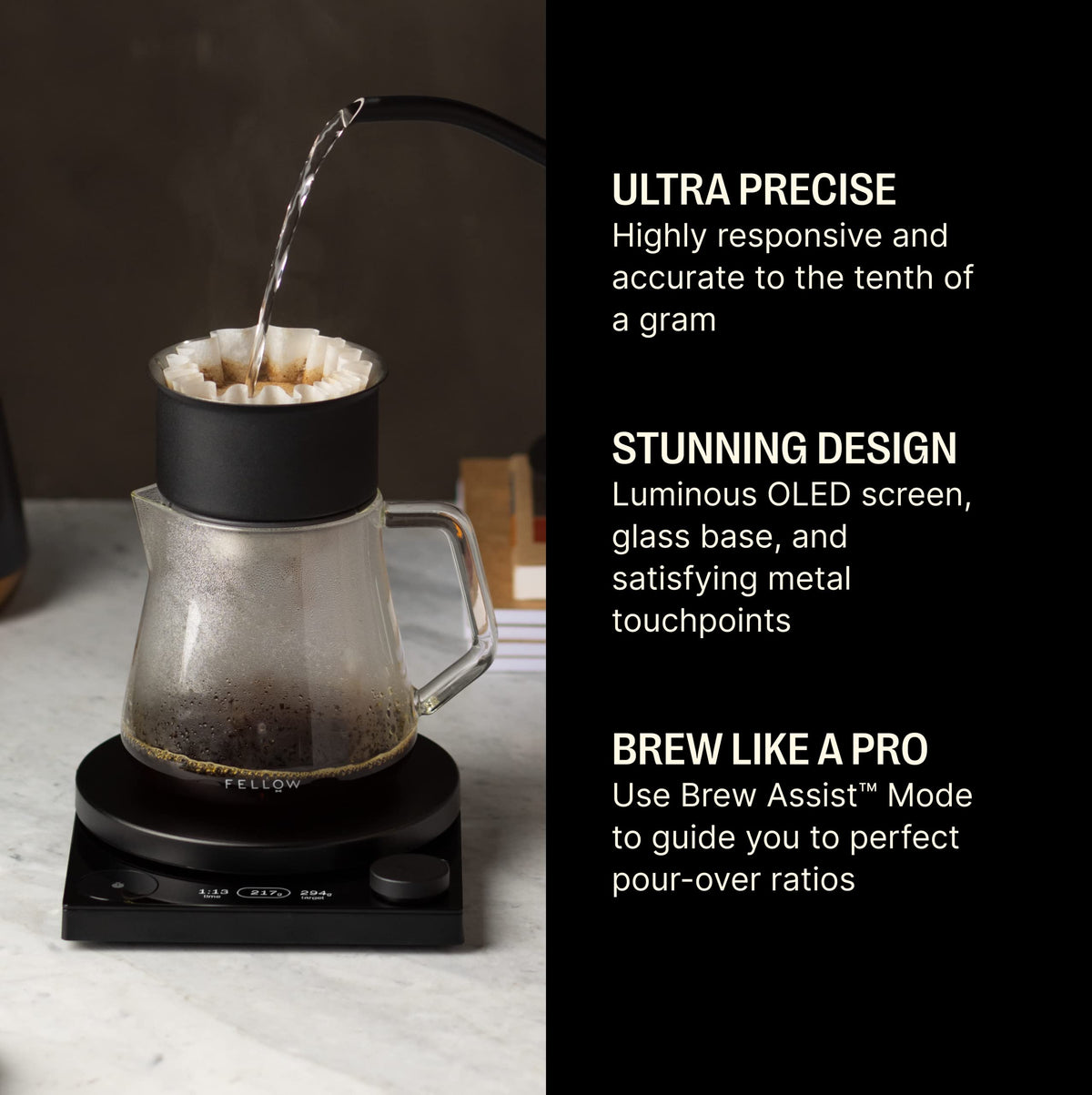 Tally Pro Coffee Scale with Timer Espresso Scale Brew Assist Mode Digital Kitchen Scale for Coffee Brewing
