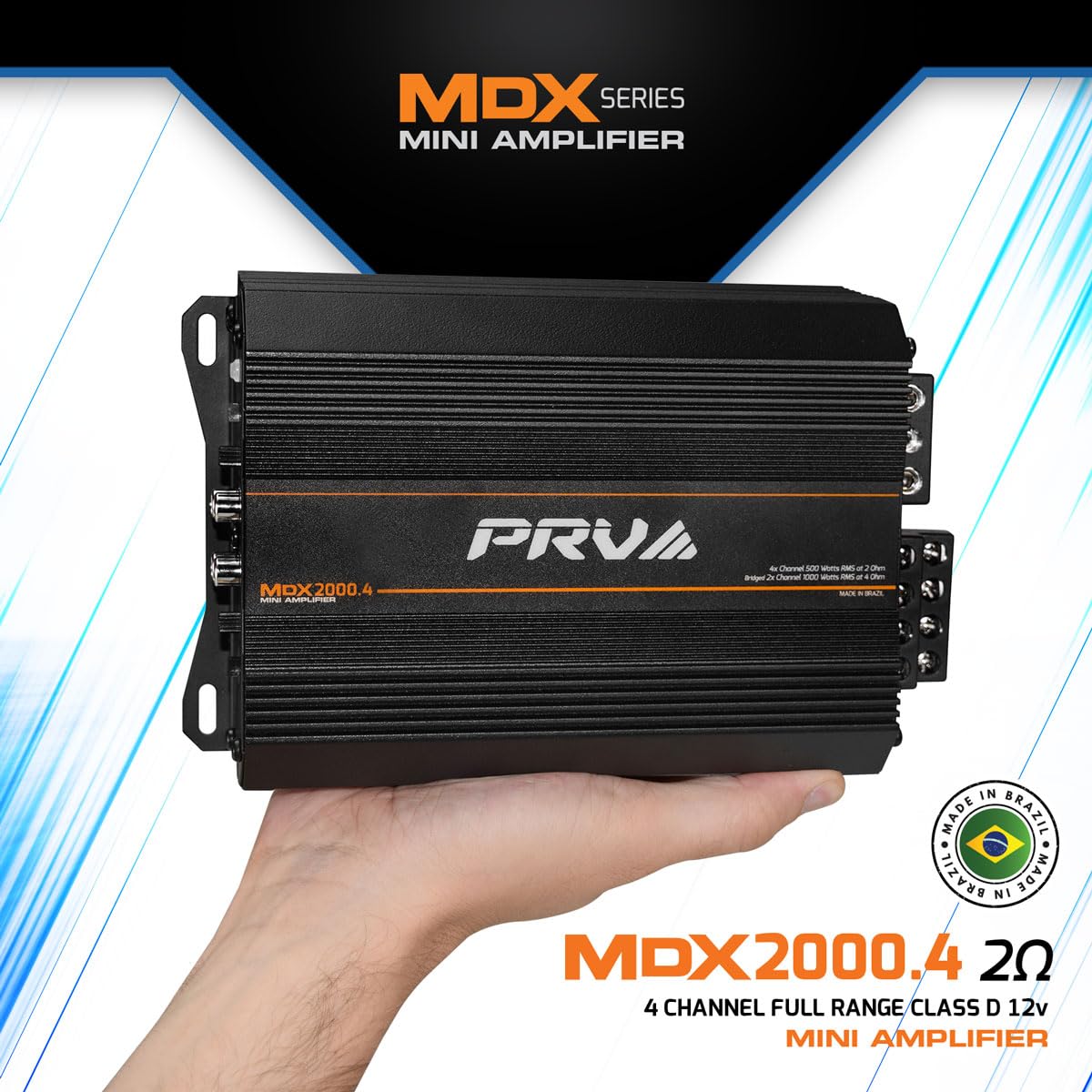 4 Channel Car Audio Amplifier, 2000W, 2 Ohm, 4 x 500W RMS, MDX2000.4