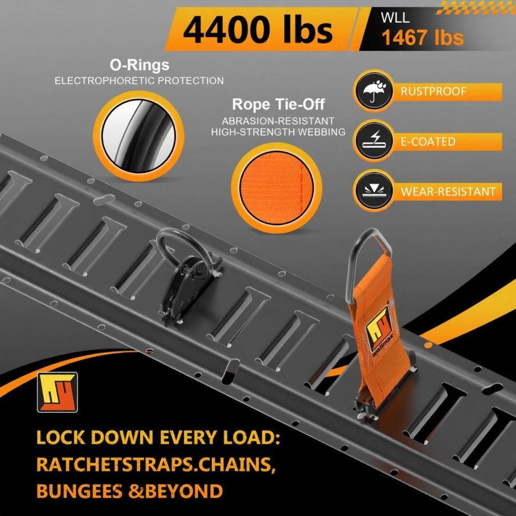 36PC E Track Rail Kit Set Heavy Duty Tie Down System for Enclosed Trailers Cargo Securement