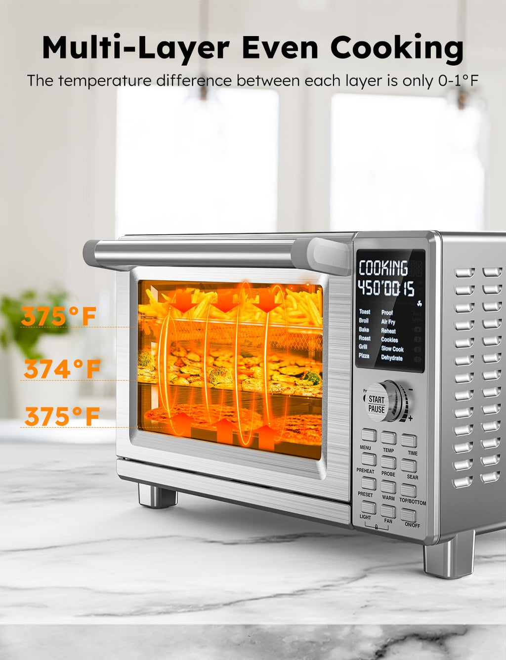 Bravo XL Pro air fryer toaster oven with improved 100 percent super convection oven technology