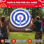 Bull Hawker Giant Axe Darts 15 Plus Games Axe Throwing Backyard Game with Air Pump Outdoor Adults Family Party