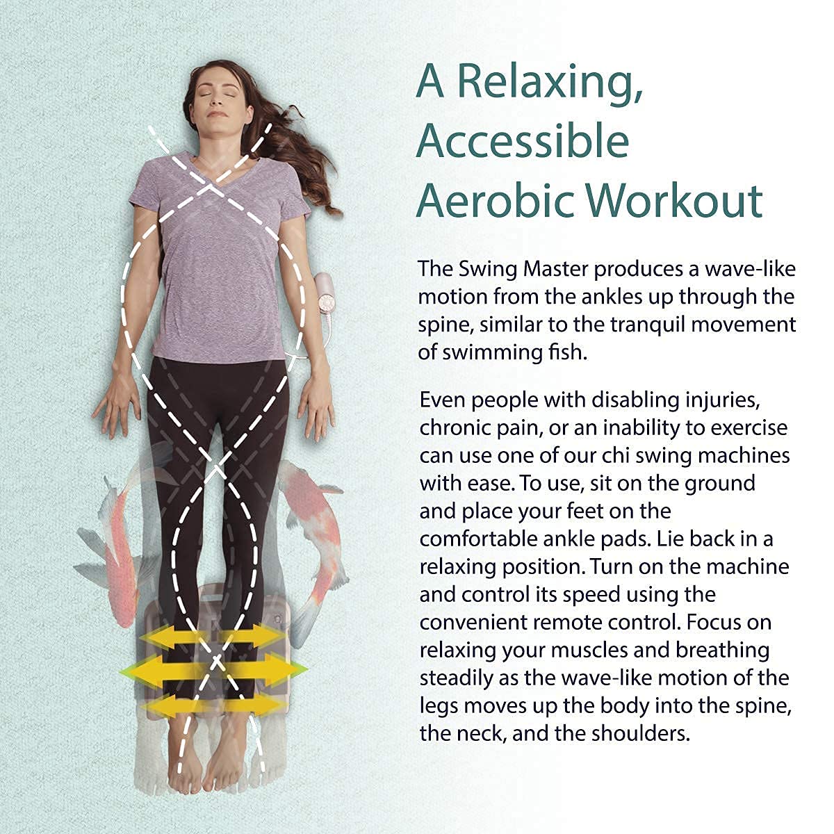 Chi swing machine passive aerobic exerciser figure trimmer lymphatic massager body shaker leg exercise FSA HSA
