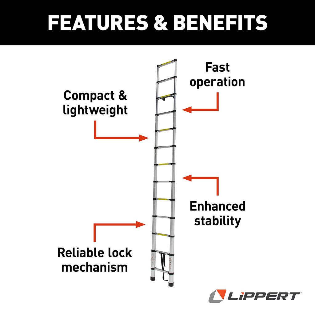 On The Go Portable Compact Telescoping RV Ladder for 5th Wheel RVs Travel Trailers and Motorhomes