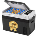 12V Fridge 32QT Portable Car Freezer minus 4 to 68°F Fast Cooling Eco Mode 12/24V DC 110 to 240V AC Camping RV