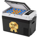 12V Fridge 32QT Portable Car Freezer minus 4 to 68°F Fast Cooling Eco Mode 12/24V DC 110 to 240V AC Camping RV