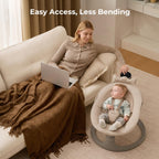 2-in-1 Electric Baby Swing, Dual-Arm Support System, Khaki