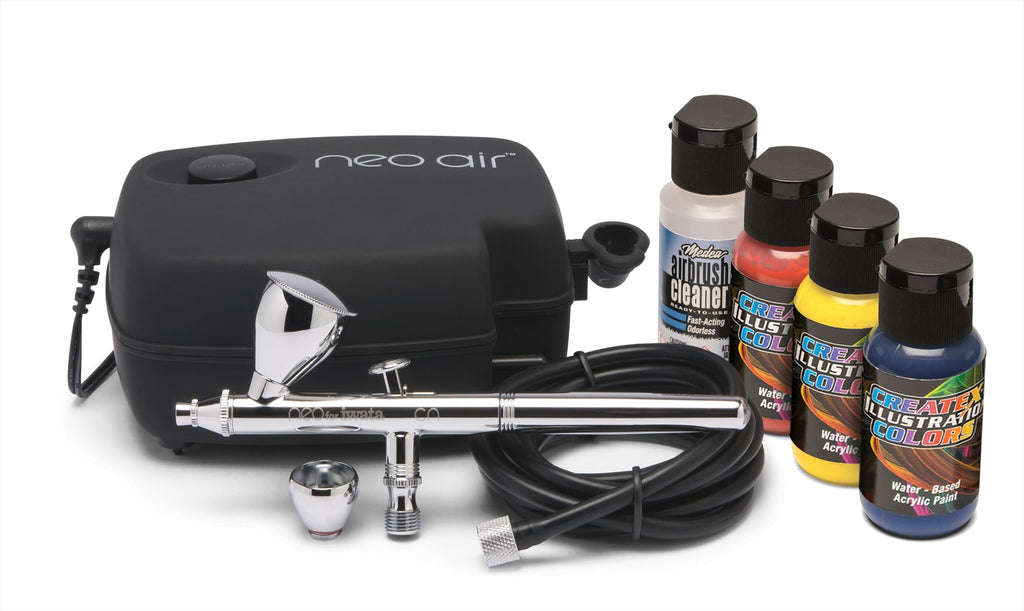 CN Gravity Feed Airbrush Kit for Beginners DIY Painting Crafts Hobby Airbrushing with Fine Detail Control
