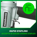 7/16 in 16 Gauge Pneumatic Standard Crown Stapler Air Powered Professional Grade Tool N5008AC2