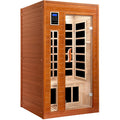 1 to 2 Person Infrared Dry Heat Sauna with Red Light Therapy Bluetooth 7 Color Light 40 x 36 x 73 in Brown