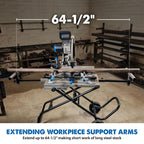 MCSSTAND Mitering Chop Saw Stand Power Lift Heavy Duty Steel Frame All Terrain Wheels Gas Strut for S14MCS