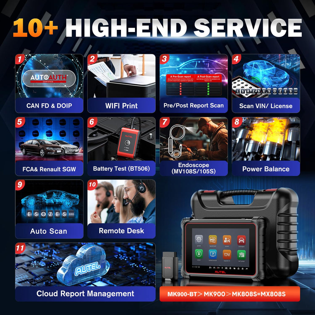 MaxiCOM MK900BT Bidirectional Diagnostic Scanner Tool with 40 Plus Service Functions CAN FD and DoIP
