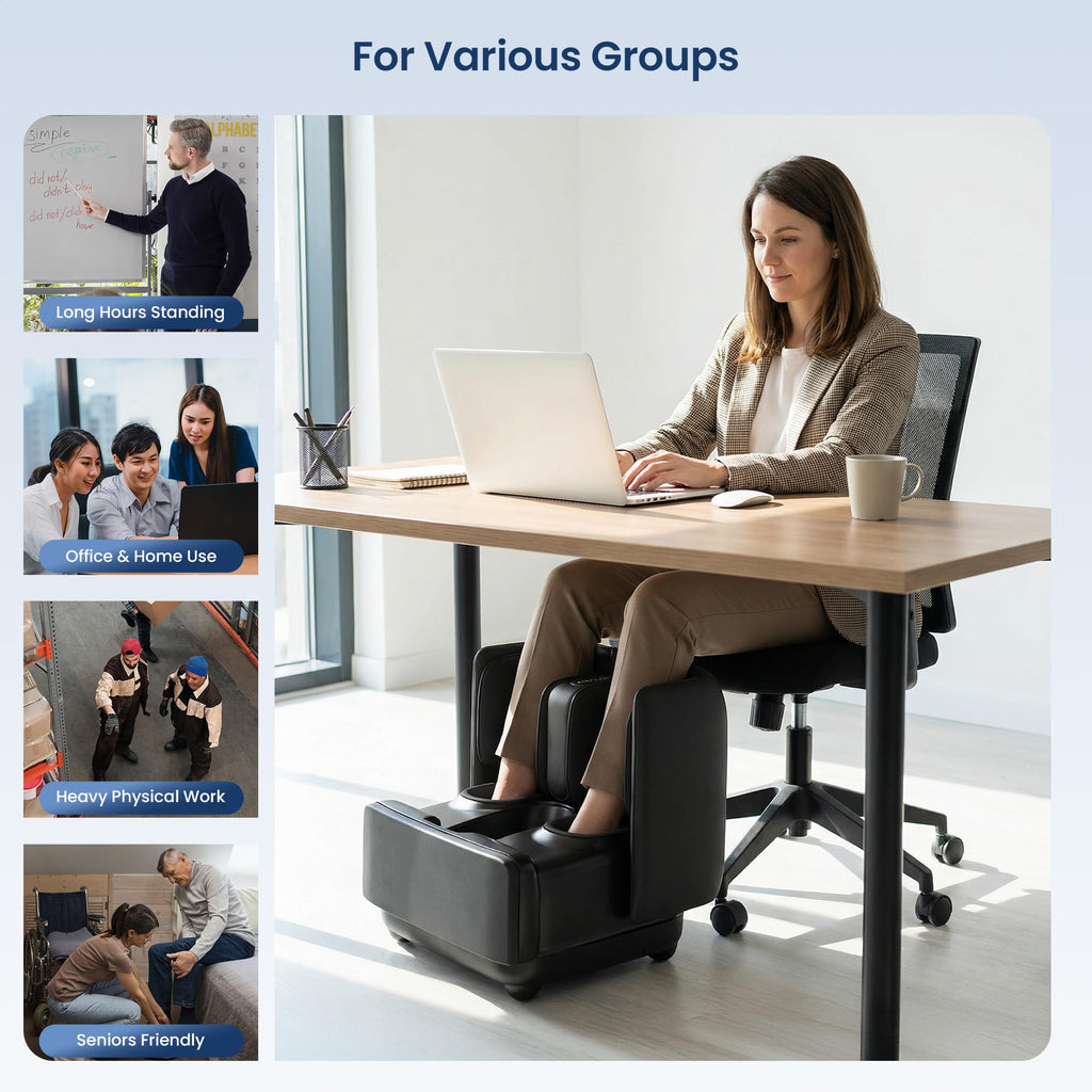 Shiatsu Foot and Calf Massager with Heat 2 in 1 Ottoman Foot Rest FSA Eligible Deep Kneading