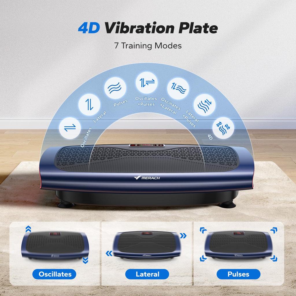 CV60 4D Vibration Plate Exercise Machine with 120 Speeds and 3 Presets for Whole Body Home Fitness Workout