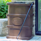 Outdoor slim line design rain barrel 45 gallon brown space saving water collection durable