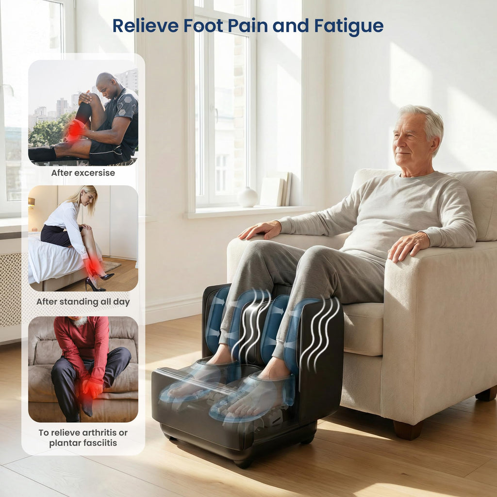 Shiatsu Foot and Calf Massager with Heat 2 in 1 Ottoman Foot Rest FSA Eligible Deep Kneading