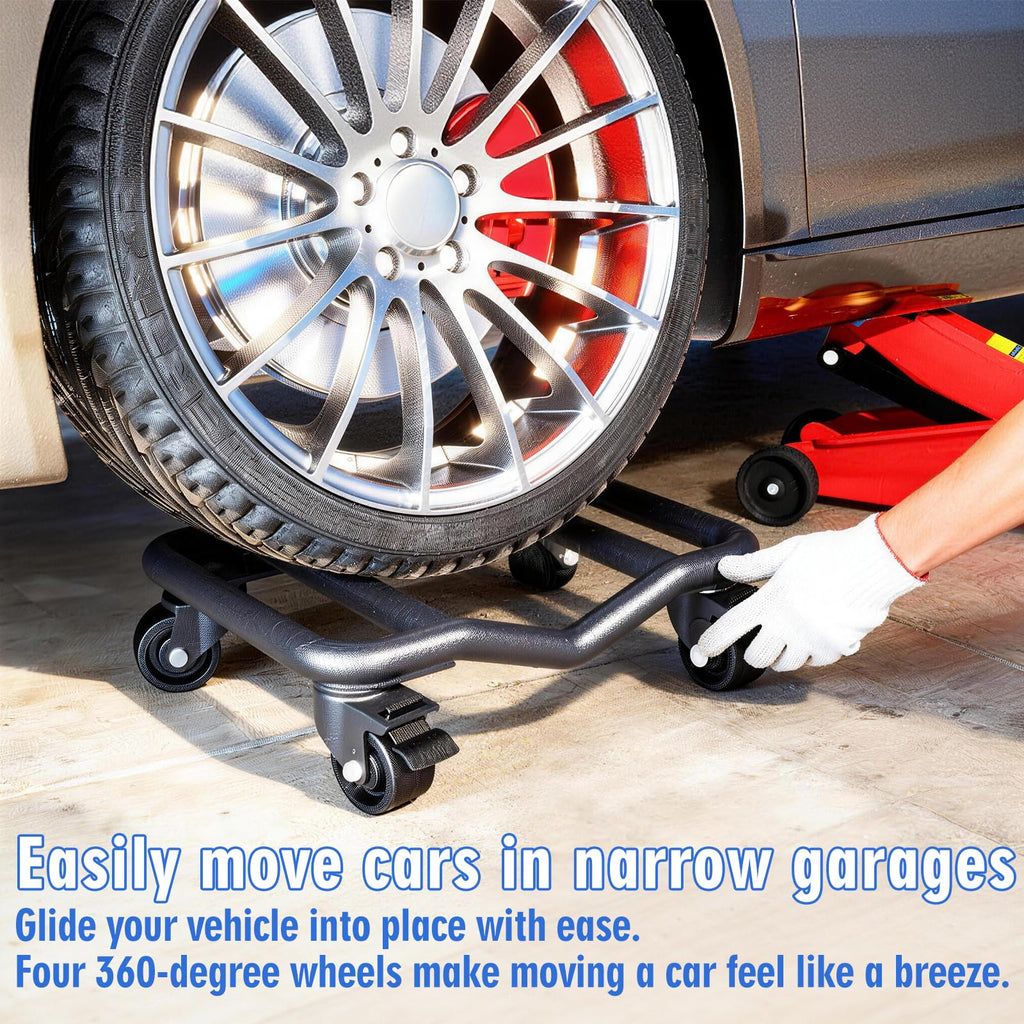 Car Wheel Dolly Set of 4, 9,000 lb Capacity, Low Profile Vehicle Skates