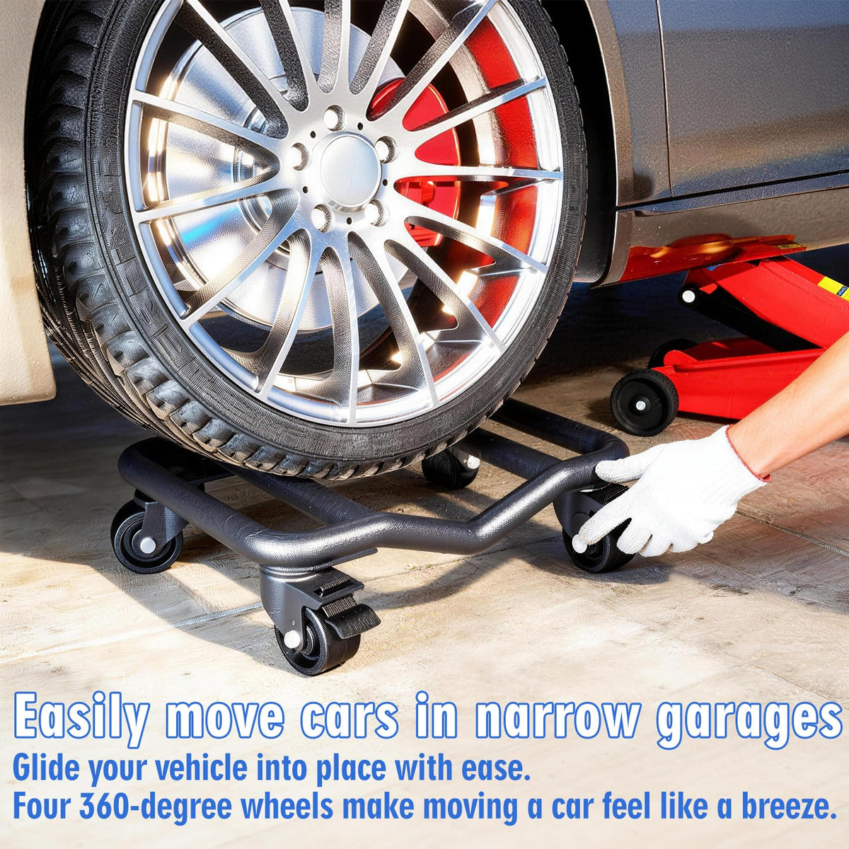 Car Wheel Dolly Set of 4, 9,000 lb Capacity, Low Profile Vehicle Skates