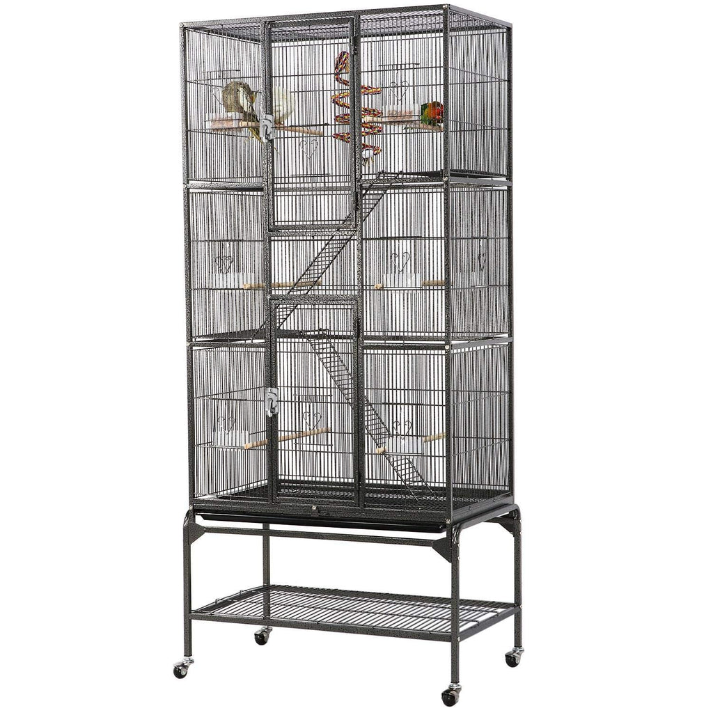 69 inch large bird cage for parakeets budgies 3 tier flight cage for small birds and pet birds