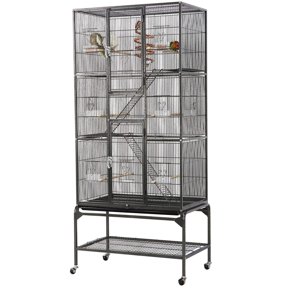 69 inch large bird cage for parakeets budgies 3 tier flight cage for small birds and pet birds