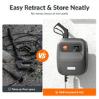 65 FT Retractable Wall Mount Pressure Washer G20B Heavy Duty Hose Reel System for Outdoor Cleaning