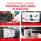 Badgy200 Plastic Card Printer with Badge Studio Plus ID Design Software Full Color Custom Tamper Proof Badges