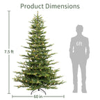 7.5ft pre lit Aspen Fir artificial Christmas tree for indoor holiday home party decoration