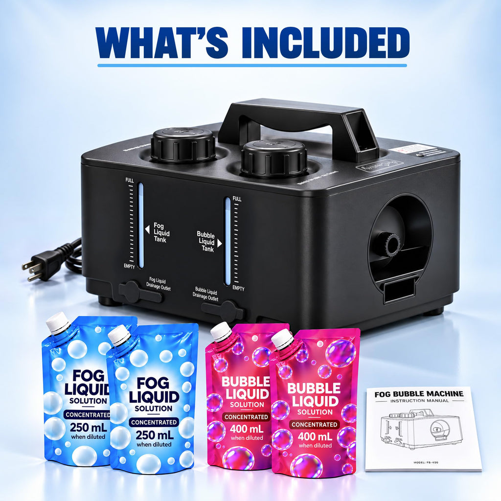 Fog Bubble Machine High Powered Smoke Bubble Maker for Party Stage and Outdoor Use