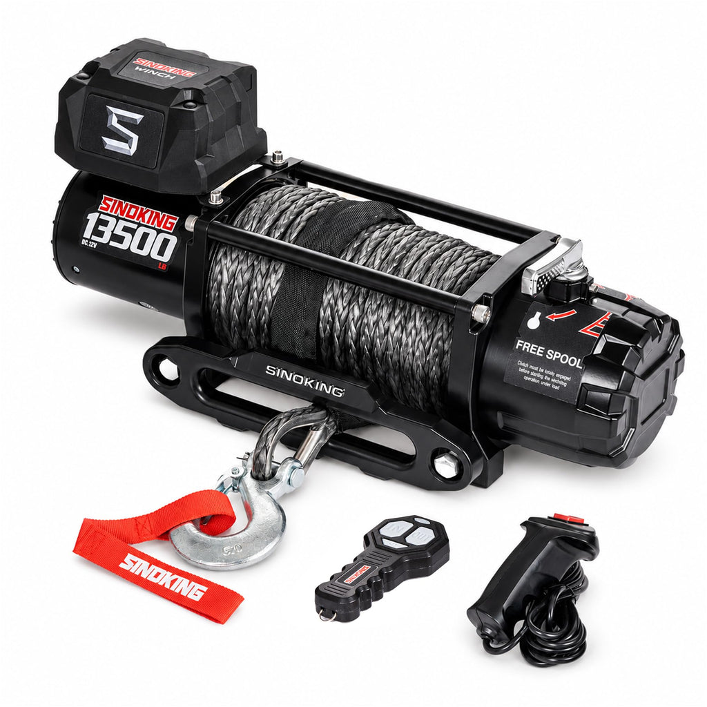 13500 lb electric winch for truck SUV trailer heavy duty synthetic rope 12V waterproof wireless wired remote