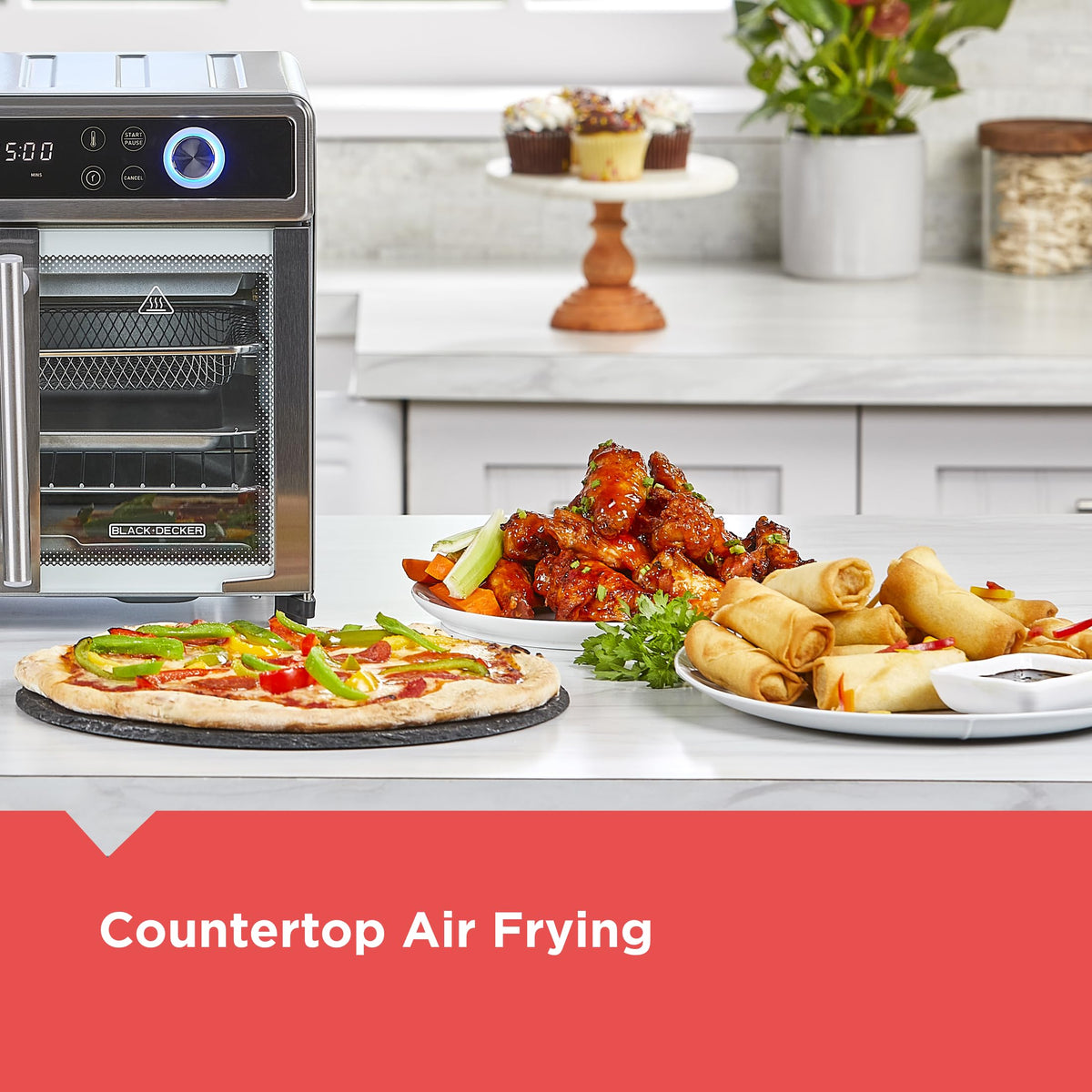 12 in 1 Crisp N Bake Air Fryer Toaster Oven with Multiple Cooking Functions and Easy Clean Design