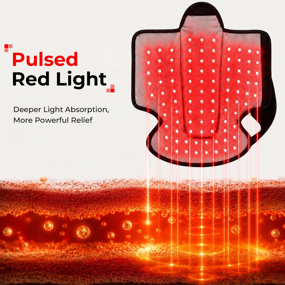Red Light Therapy Foot Massager 101 LED Neuropathy Pain Relief 660nm 850nm 3 Heat 5 Intensity Pulse Cordless