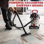 Wet Dry Upholstery Shampoo Vacuum Cleaner, 5 Gallon, 4.5 Peak HP, 3-in-1