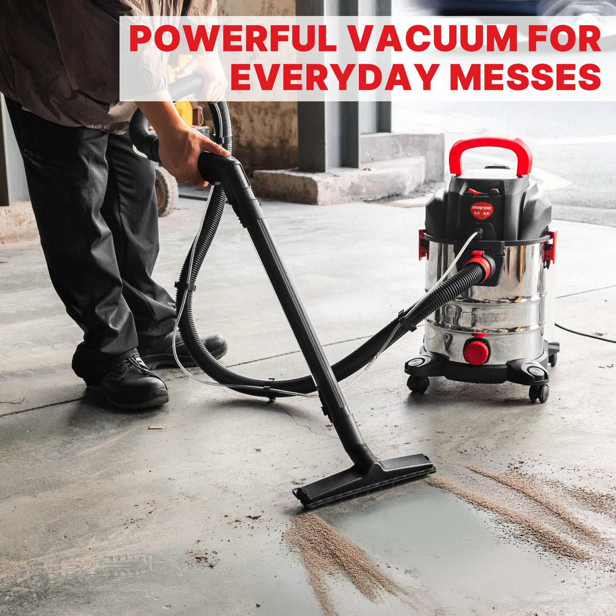 Wet Dry Upholstery Shampoo Vacuum Cleaner, 5 Gallon, 4.5 Peak HP, 3-in-1