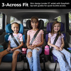2 in 1 High Back Booster Slim Fit 3 Across 40 to 120 lbs Lightweight Latch Black Storm