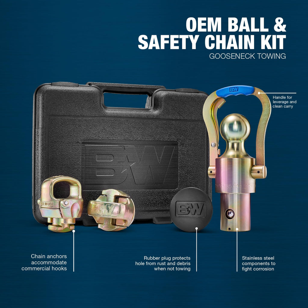 Trailer Hitches OEM Gooseneck Ball & Safety Chain Kit - GNXA2061
