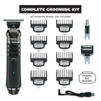 Pro Series High Visibility Cordless USB Skeleton Style Beard Trimmer for Men Rechargeable Grooming Tool
