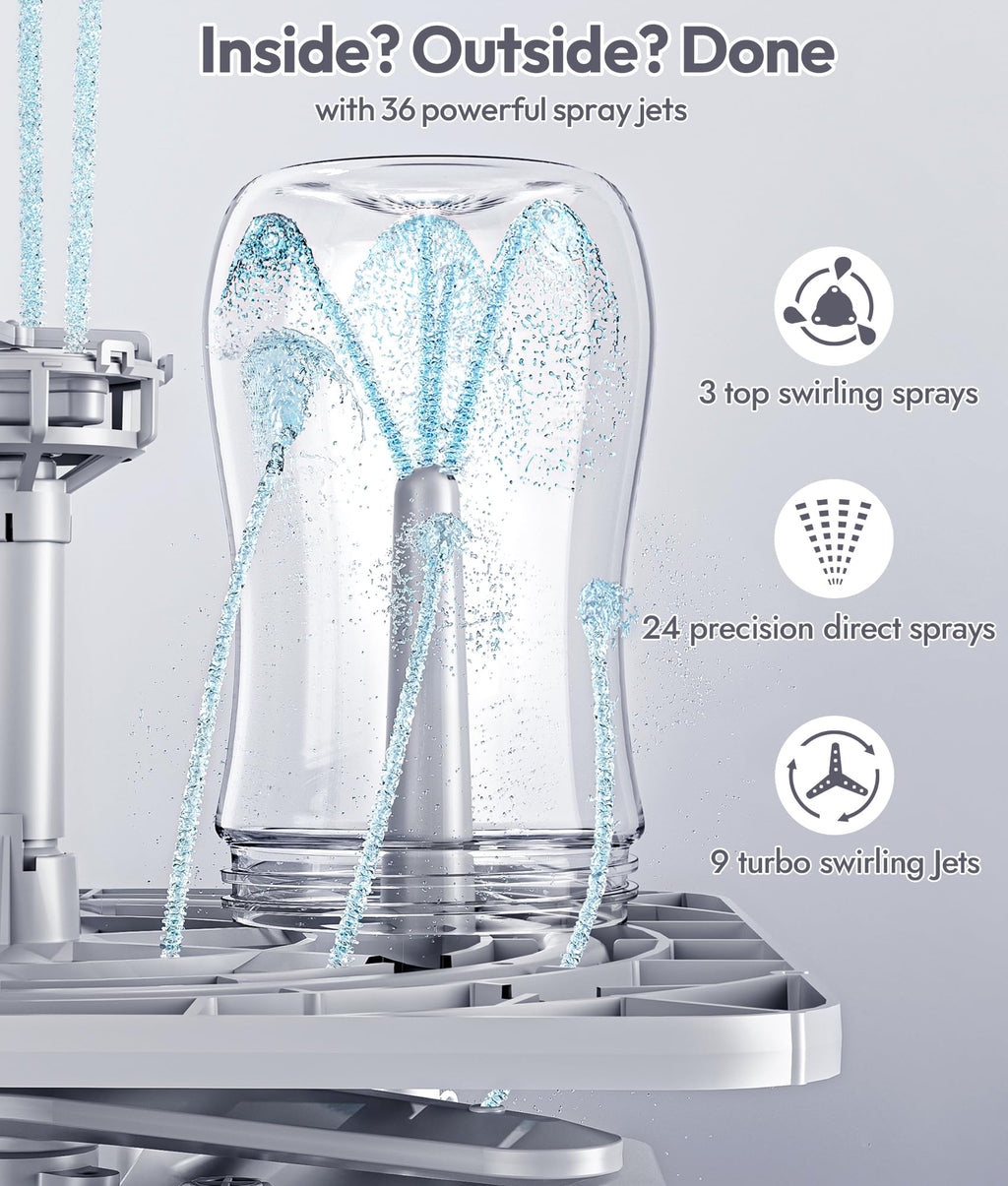 Large Baby Bottle Washer Sterilizer and Dryer Machine Holds 6 Bottles Easy to Clean and Use