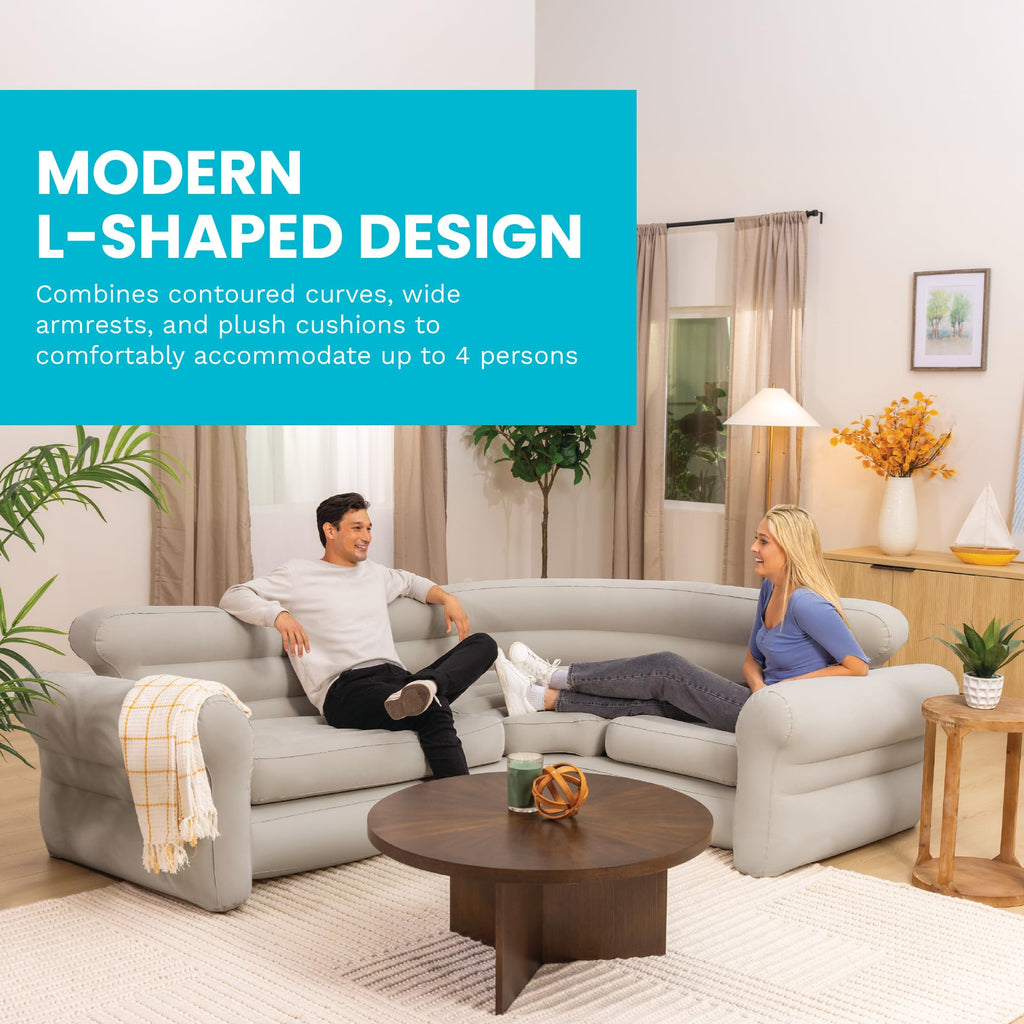 Inflatable Corner Sofa L Shaped Couch Family Lounge Living Room Indoor Outdoor Seating Furniture