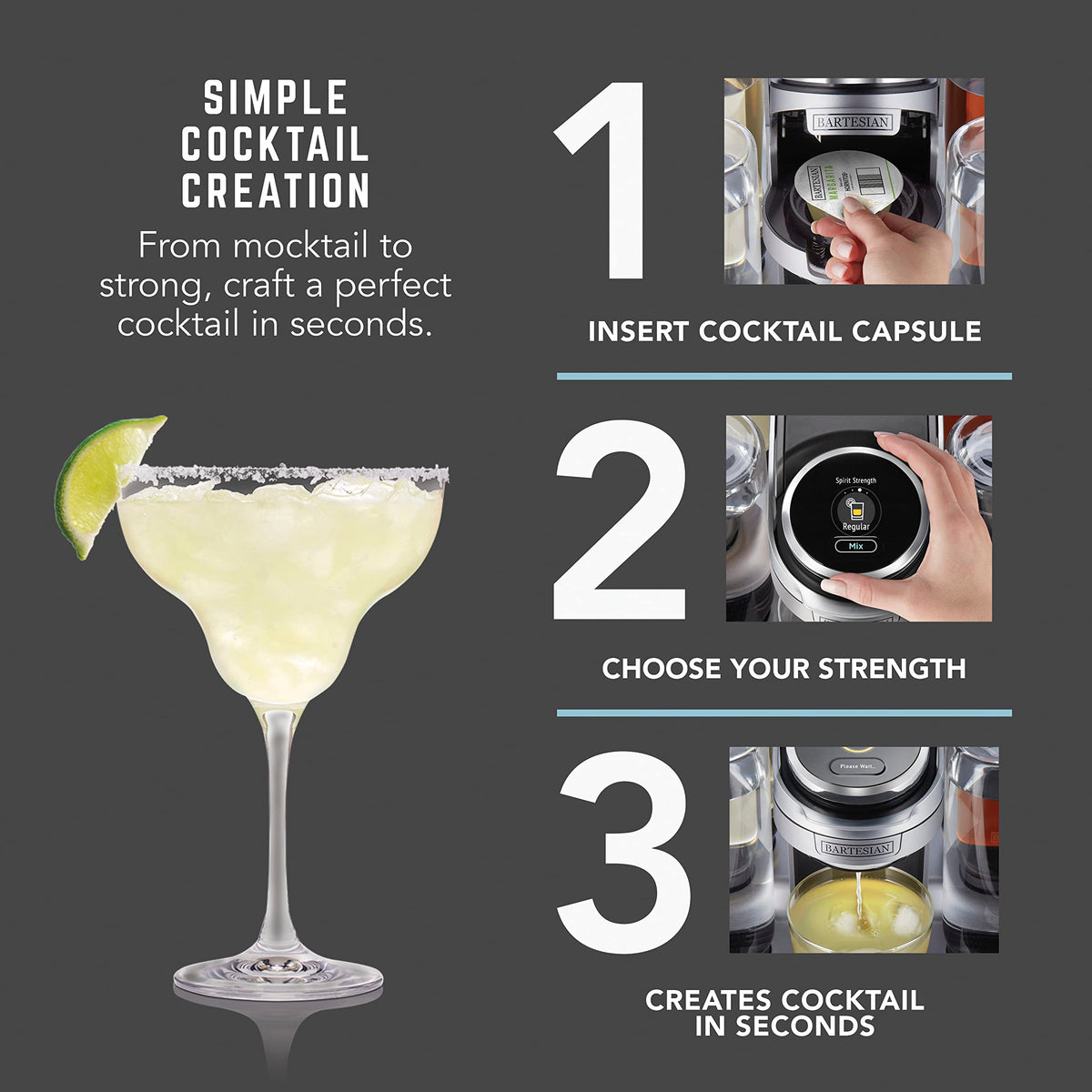 Professional cocktail machine cocktail maker with 5 premium glass bottles 55306 renewed home bar