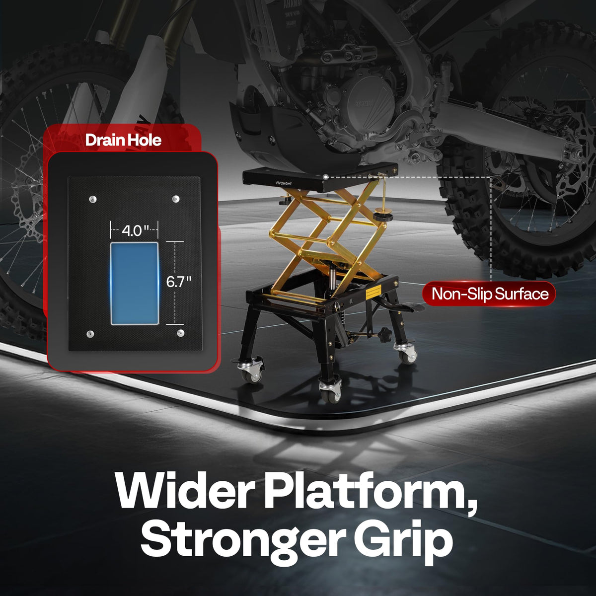 350 lbs Hydraulic Motorcycle Lift Table Heavy Duty Scissor Jack Stand for Garage and Workshop