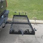 Cargo Carrier with Bike Rack 500 lb Capacity Black Heavy Duty Steel Fits 2 Inch Tow Receiver